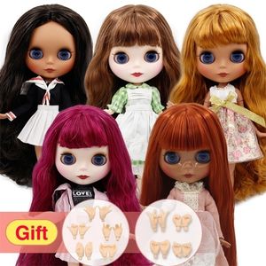 ICY DBS Blyth doll joint body white skin black dark DIY Make up special price give hand set AB girl gift 220707