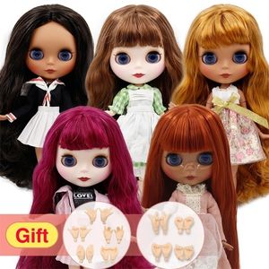 Icy DBS Blyth Doll Joint Body White Skin Black Dark Diy Make Up Special Price Ge Hand Set AB Girl Gift 220707