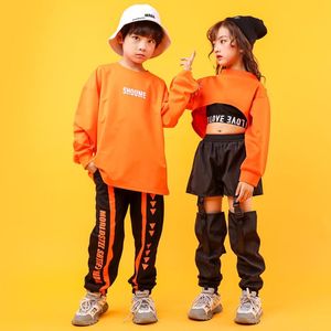 Conjuntos de ropa Boys street dance sudadera blanca jogger niña hip hop top calzones casuales de ropa para niños ropa de vestir para niños