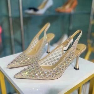 Wholesale flats for bridesmaids for sale - Group buy Summer Style Stiletto Highheeled Mesh Bridesmaid Pointed Toe Wedding Shoes Banquet Dress Flat Female Sandals