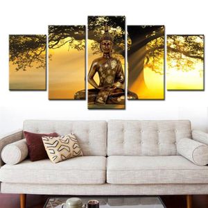 Wholesale home decoration buddha resale online - Modern Landscape Canvas Print Modern Fashion Wall Art the Buddha Trees in the Setting Sun for Home Decoration No Frame2549