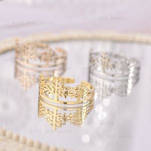 Gold Plated Life Tree Crown Ring Band rostfritt stål ringar Kvinna Fina smycken ringar mode