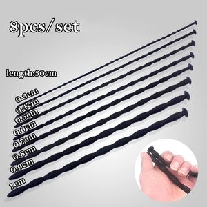 8pcs/set selicone long Horse Eye Ureethral Catereter Rod Sounding Penis Plug didator刺激大人のセクシーなおもちゃ