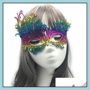 Party Masks Festive Supplies Home Garden Women Sexy Lace Eye Mask For Masquerade Halloween Venetian Costumes Carnival Anonymous Drop Deliv