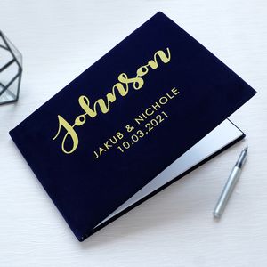 Personalized Guest Book Custom Wedding Journal Guestbook Anniversary Po Album Bridal Shower Gift 220707