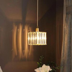 Lampy wiszące korytarz 1 szt. Mini krystaliczna lampa do sypialni dla dzieci Lamparas nocna jadalnia E14 LED Lekka barowa batonika Lamppendant