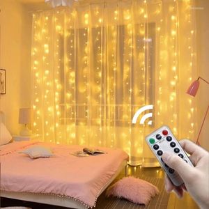 Strings LED -lichten Garland Gordijn USB Remote Control Fairy Christmas Decoration Festoon Light Room Accessoriesled