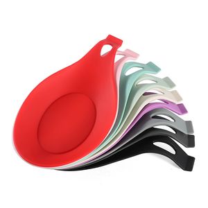 Silicone Insulation Spoon Shelf Heat Resistant Placemat Drink Glass Coaster Tray Spoon Pad Eat Mat Pot Holder Kitchen Tool