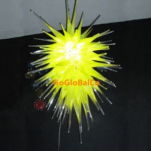 Murano Glass Chandelier Lamp LED Yellow Pendant Light Fixture Creative Art Decor Hanging Living Room Island Lamps