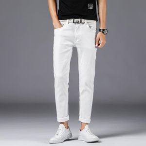 Jeans para hombres estilo White White Fit Fashion Fashion Stretch Casual Skinny Men Pencil Pithing Blibos de mezclilla de algodón men s