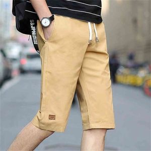 Shorts masculinos vestem shorts casuais de algodão para homens que executam esportes de calças curtas até o joelho regular do joelho com bolsos 3xl 210322