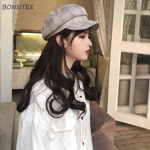 Berets kobiety eleganckie modne retro harajuku brytyjski styl oddychający Allmatch prosty vintage słodka dama nowa design casual J220722