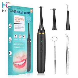 Tragbarer elektrischer Sonic Dental Calculus Remover Zahnpolierer Scaler Tartar Plaque Flecken Entfernung orale Zähne Reiniger Aufhellung 220713