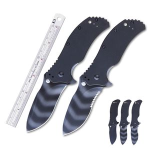 Ny Z0350 Flipper Folding Knife S30V Titanium Coating Drop Point Blade G10 med rostfritt stålplåthandtag Bollbärande snabb öppen Poket -mappknivar 3 bladstilar