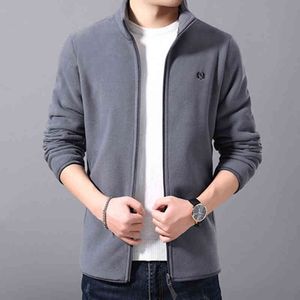 Mäns tröja Vår och höst Casual Koreansk version Trend Fleece Coat Mäns plysch fleece sport cardigan kläder