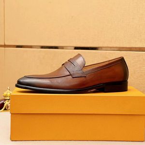 Novo 2022 Gentlemen Elegant Business Office Business Selp Flats Men's Men's Designer Formal Work Wedding Party Dress Shoes Tamanho 38-44