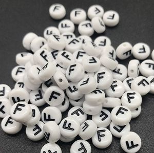 A-Z 26 Letter Acrylic Number Round Flat Loose Spacer Alphabet Beads For Jewelry Making Handmade Diy Bracelet Accessories rehe5