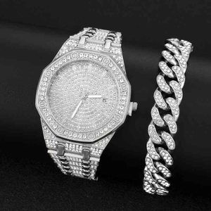 New Hip Hop Ice Watch for Men Top Brand Luxury Diamond Diamond Casual Busins ​​Quartz Wristwatch Male Clock Reloj