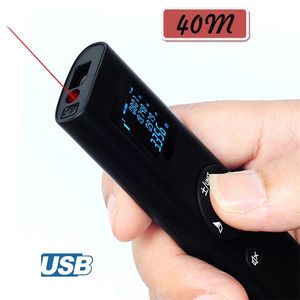 Nowy przylot 40 m Smart Digital Laser Dystans Miernik przenośny ładowanie USB Rangefinder Mini ręczny odległość Miernik Miernik T200603