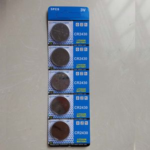 100% Fresh CR2430 3V lithium battery button cell batteries for PCB 200cards per lot