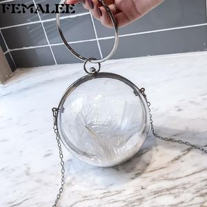 Wholesale transparent shoulder bags for sale - Group buy Shoulder Bags Women Circle Handbag Transparent Messenger Bag Acrylic Chain Crossbody Round Totes Money Purse Phone Key BagsShoulder