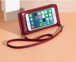 PL 7334 Damen Mini-RFID-Geldscheinklammern aus echtem Leder, tragbare Damen-Multifunktions-wasserdichte Handytaschen, Umhängetasche, Umhängetasche