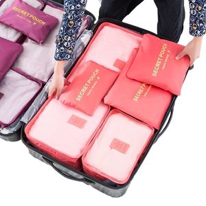 6 pezzi / lotto Borsa da viaggio per vestiti per vestiti Lage Tidy Organizer Pouch Armadio divisore Contenitore Borsa portatile Y200714