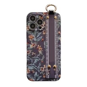 Fashion Luxury Phone Cases for iphone 14 14pro 14plus 13 12 12Pro Max 11 11pro XS XR XsMax Designer Pattern Flowers Letters Wristband Cellphone Case