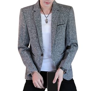 Cappotto blazer moda uomo bottone singolo casual uomo giacca blazer slim disegni giacca formale mens fit blazer elegante cappotto 220409