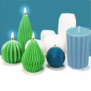 Vela de silicone fabricando molde geométrico 3d vaso formato de resina grande resina epóxi Formulário de molde artesanal diy para velas 220629