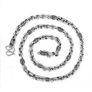 Подвесные ожерелья мода шесть персонажей истина ковша ожерелье из бусинки мужское кольцо с двойным нажатием кольцо кольцо сеть тайская серебряные украшения 220316