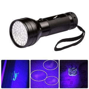 395nM 51 LED UV Ultraviolet flashlights Blacklight Torch light Lighting Lamp Aluminum Shell169d