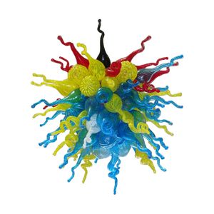 100% munblåst hängslampor ce ul Borosilicate Murano Style Glass Dale Chihuly Art Multi Color Glass Flower Chandelier Lighting