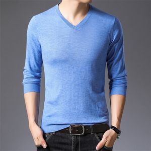 Мужской модный брендовый повседневный вязаный пуловер с v-образным вырезом, приталенный свитер Muscle Brothers, свитер с длинными рукавами для мужчин 220815