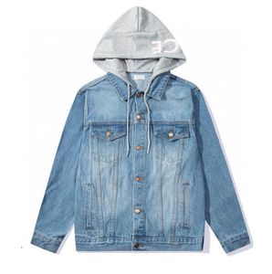 Mens Jackets Designer Womens Mens Jeans Jackets with Hat Outwear Coats Jean Long Sleeve Hip Hop Streetwear Denim Cowboy Slim Windbreaker Jacket Men Women Zzjm