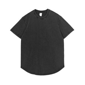 T shirt maschile qoolxcwear uomini donne hip hop hop oversize magliette hem curvo di cotone tee rock topmen retrine