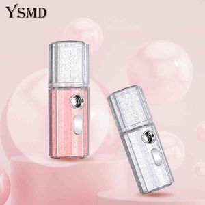 YSMD Nano Spray Face Steamer Vaporizer SPA Moisturizing Mist Sprayer Portable Anti-Aging Antioxidant Skin Care Home Use Devices 220520