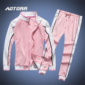 Men träningssats Sportwear Autumn Winter Patchwork Zipper Jacket Pants Casual Men's Sports Suit Man 2 Pieces Set 4xl 201128