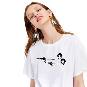 女性のTシャツraajukuバレンタインデーギフトTシャツThis Men Men Top Tees Cartoon面白いカップルコットンTシャツ女性