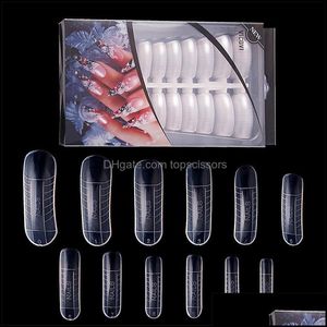 False Nails Nail Art Salon Health Beauty 240Pcs/Set Tips Clear French Fl Er Acrylic Mold With Scale Tools Model Drop Delivery 2021 Fdyga