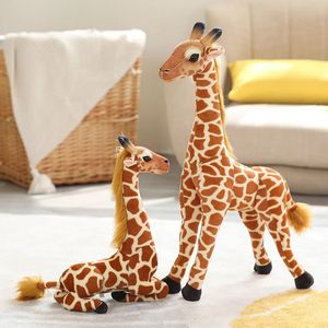 36-55 cm verkliga giraff plysch leksaker högkvalitativa fyllda djur dockor mjuka barn baby födelsedag julklapprum dekoration la462