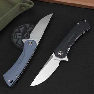 Top Quality R7801 Flipper Pocket Folder Knife VG10 Satin Drop Point Blade G10 & Stainless Steel Sheet Handle Ball Bearing Fast Open Folding Knives