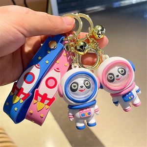 10pcs漫画パンダ宇宙飛行士ストラップキーチェーンハンドバッグペンダント携帯電話ストラップ