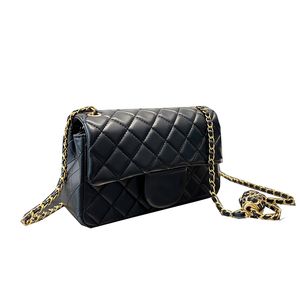 Classic Mini Flap Gold Plait Crush Ball Bags Lambskin Quilted Rectangle Purse Golde-metal Hardware Matelasse Chain Crossbody Messenger Handbags 20CM For Women