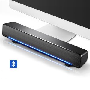 Bluetooth SoundBar USB Wired Bar Speaker för dator Laptop Mobiltelefoner Blå lampor Slim Multimedia Sound Box Hem Stereo Subwoofer Bass Speakers Surround Ljud