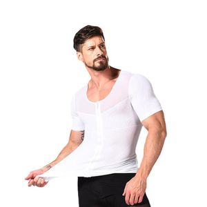 Men's Body Shapers Men T-Shirt Gynecomastia Compression Shirts Posture Corrector Undershirt Belly Slimming Corrective Underwear TopsMen's