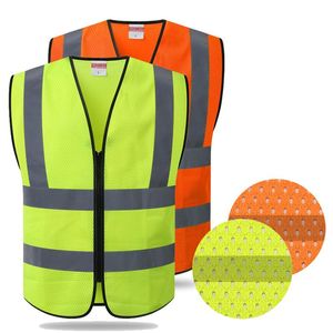 Motorcykelkläder MESH Säkerhetssäkerhet Vest Hög synlighet Reflekterande ränder Orange Yellowmotorcykel