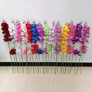 Dekoracyjne kwiaty wieńce głowa sztuczna jedwabna orchidea Wysoka jakość Motyl ćmy phalaenopsis fałszywy kwiat na ślubny festiwal domowy deco