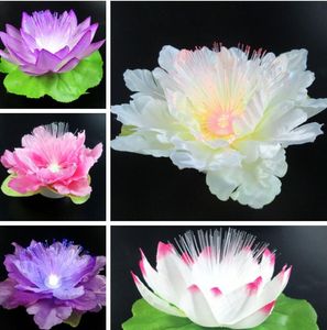 Neue LED bunte Glasfaser Lotus Lichter kleine Blume Nachtlicht Flash Festival Dekoration leuchtende Lichter 6 teile/los