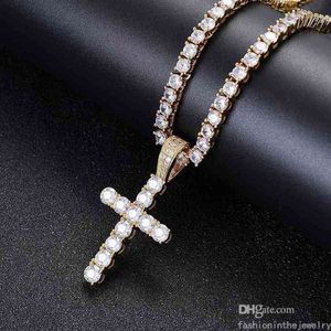 Halsband lyxig designer smycken diamant silver hängen utan kedjemän isade ut tenniskedjor hiphop kubansk länk guld c213b